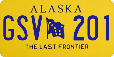 AK license plate GSV201