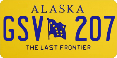 AK license plate GSV207