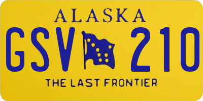 AK license plate GSV210