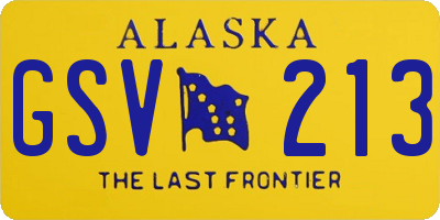 AK license plate GSV213