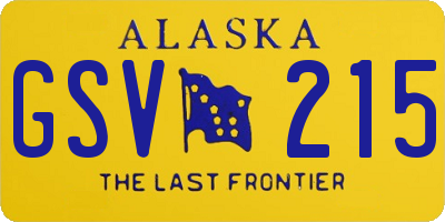 AK license plate GSV215
