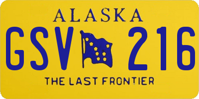 AK license plate GSV216
