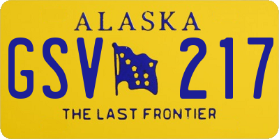AK license plate GSV217