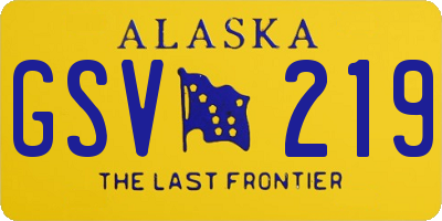 AK license plate GSV219