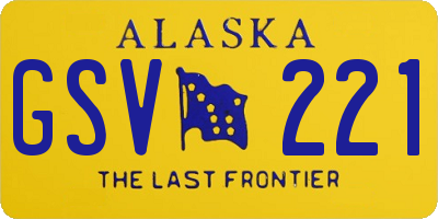AK license plate GSV221