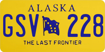 AK license plate GSV228