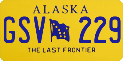 AK license plate GSV229