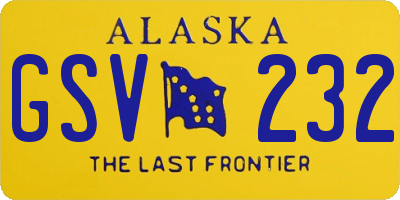 AK license plate GSV232