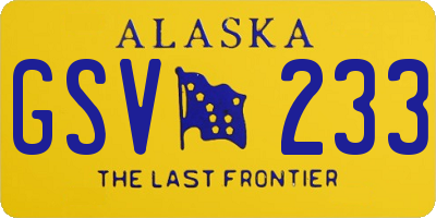 AK license plate GSV233
