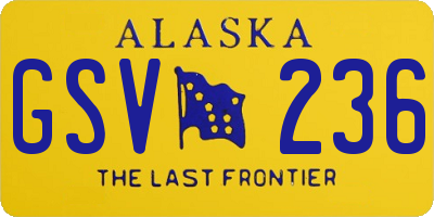 AK license plate GSV236