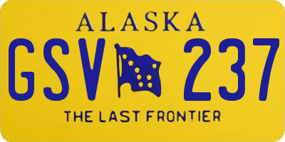 AK license plate GSV237