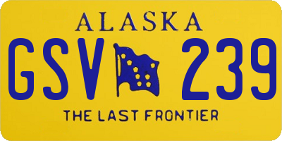 AK license plate GSV239