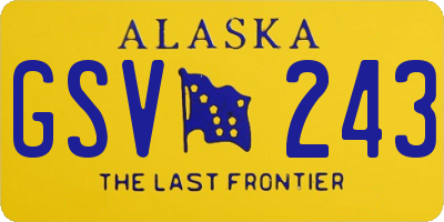 AK license plate GSV243