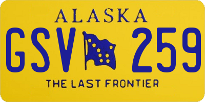 AK license plate GSV259