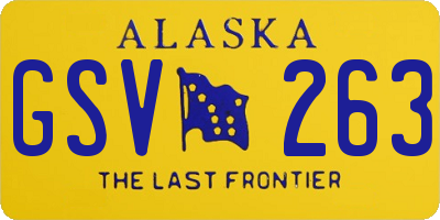 AK license plate GSV263