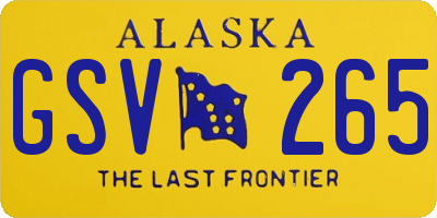 AK license plate GSV265