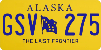 AK license plate GSV275