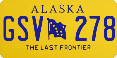 AK license plate GSV278