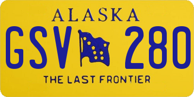 AK license plate GSV280