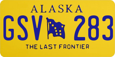 AK license plate GSV283