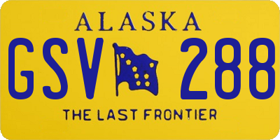 AK license plate GSV288
