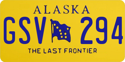 AK license plate GSV294