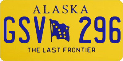 AK license plate GSV296