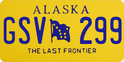 AK license plate GSV299