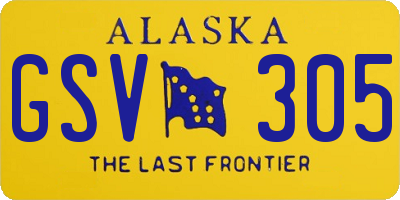 AK license plate GSV305