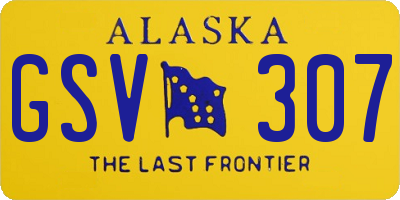 AK license plate GSV307
