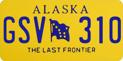 AK license plate GSV310