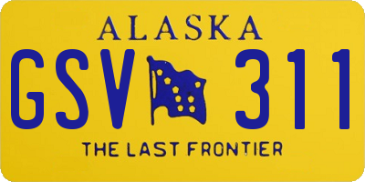 AK license plate GSV311