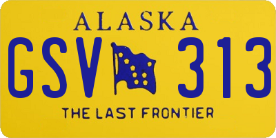 AK license plate GSV313