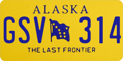 AK license plate GSV314