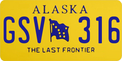AK license plate GSV316