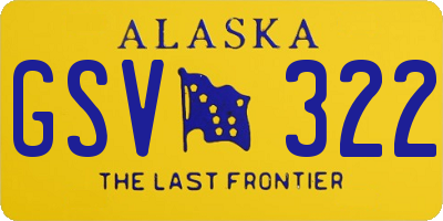 AK license plate GSV322