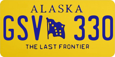 AK license plate GSV330