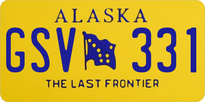 AK license plate GSV331