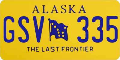 AK license plate GSV335
