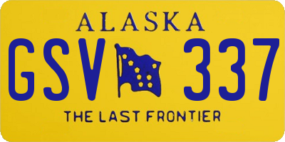 AK license plate GSV337