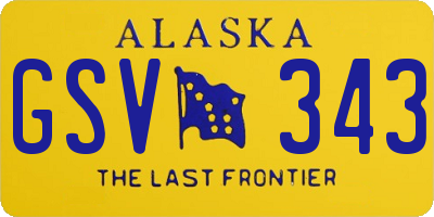 AK license plate GSV343