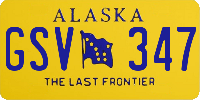 AK license plate GSV347