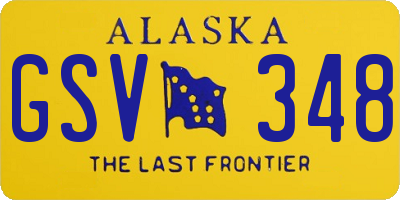 AK license plate GSV348