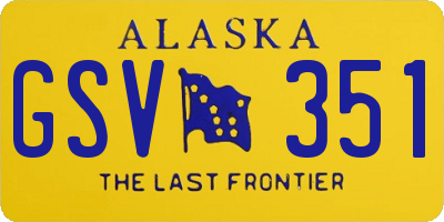 AK license plate GSV351