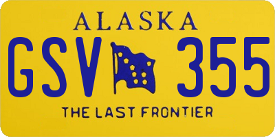 AK license plate GSV355
