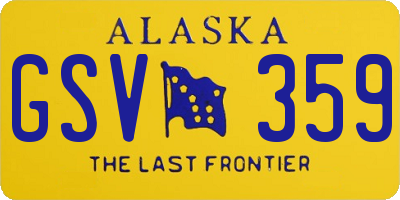 AK license plate GSV359