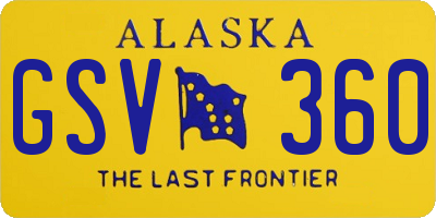 AK license plate GSV360
