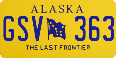 AK license plate GSV363