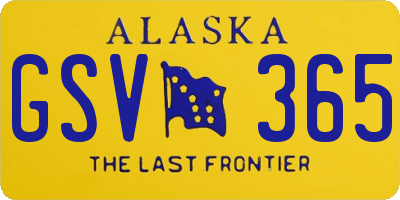 AK license plate GSV365