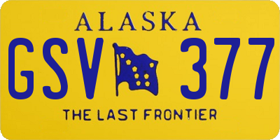 AK license plate GSV377